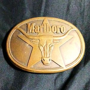 VINTAGE MARLBORO BRASS Cigarette Philip Morris 1987 Belt Buckle